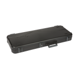 Front angle of Fender Deluxe Molded Strat/Tele Case Black.