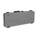 Front of Fender Deluxe Molded Strat/Tele Case Silver/Blue.