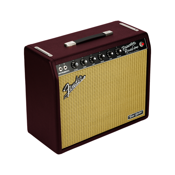 Front angle of Fender FSR Tone Master Princeton Wine Wheat Jensen C10R 1x10 Combo.