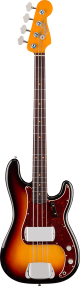 Full frontal of Fender James Jamerson 1962 Precision Bass Rosewood 3-Tone Sunburst.