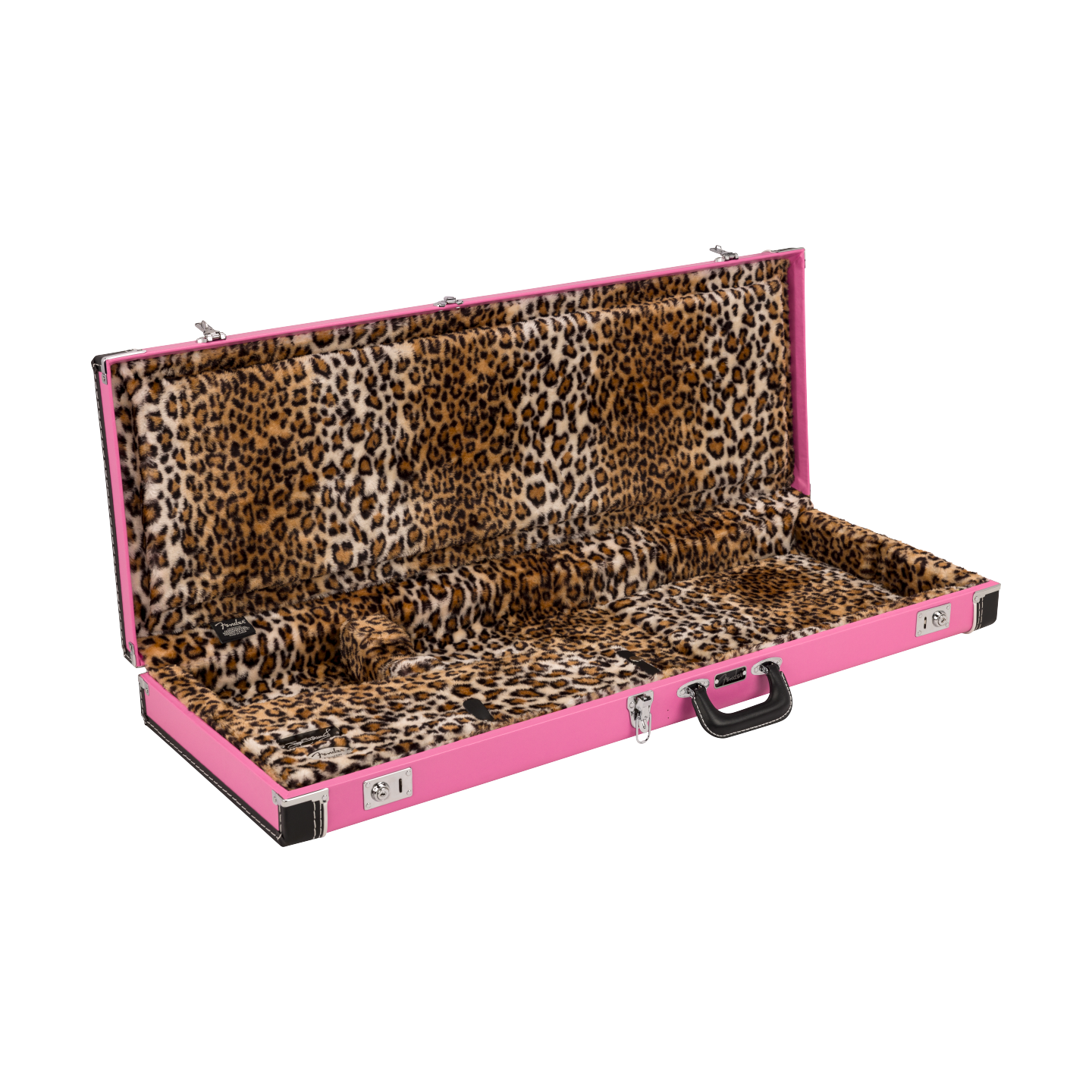 Open Fender Joe Strummer Strat/Tele Case Pink Leopard.