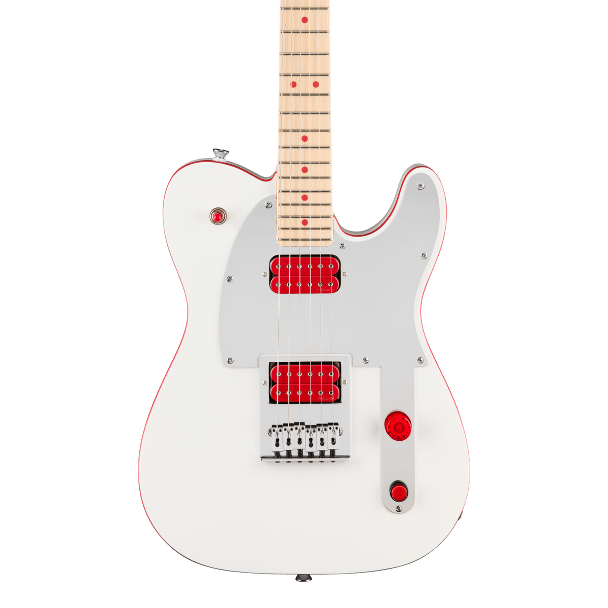 Front of Fender John 5 Ghost Telecaster White.