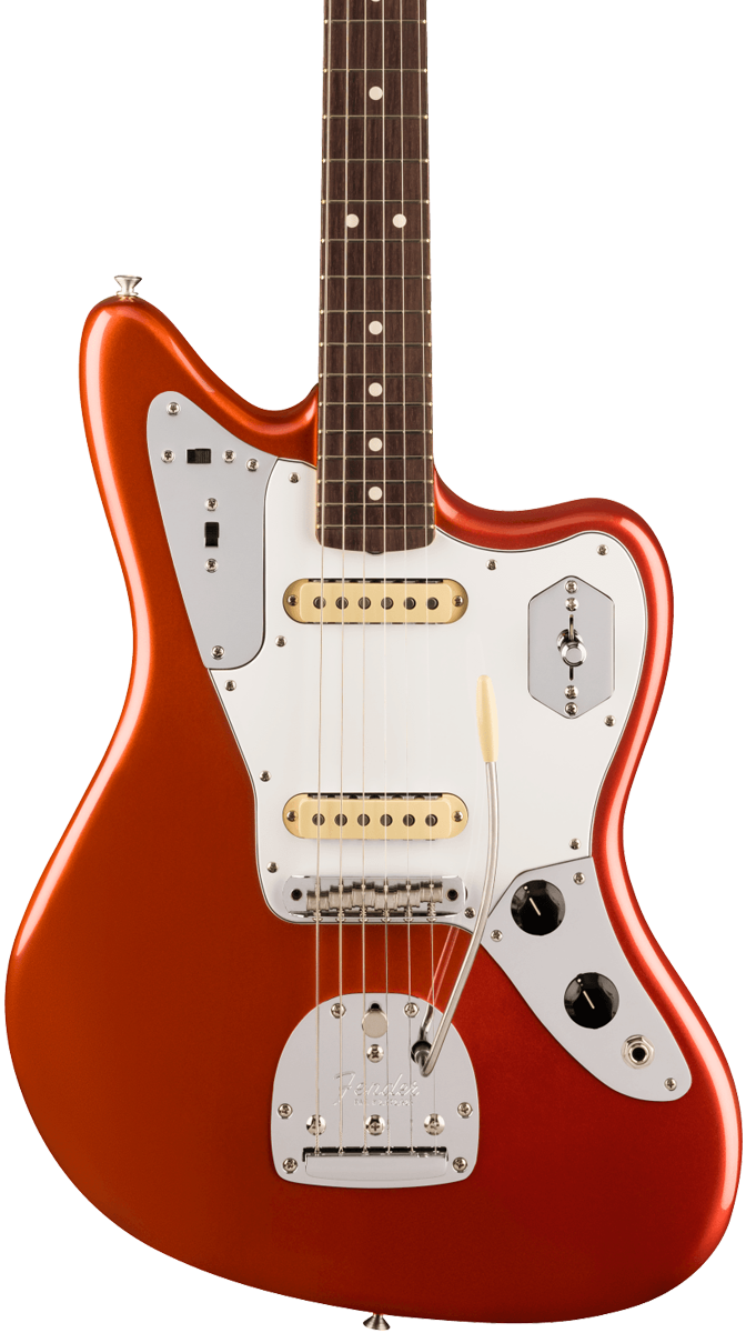 Front of Fender Johnny Marr Jaguar Signature Model Metallic KO.