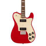 Front of Fender Limited Chris Shiflett Cleaver Telecaster Deluxe Dakota Red.