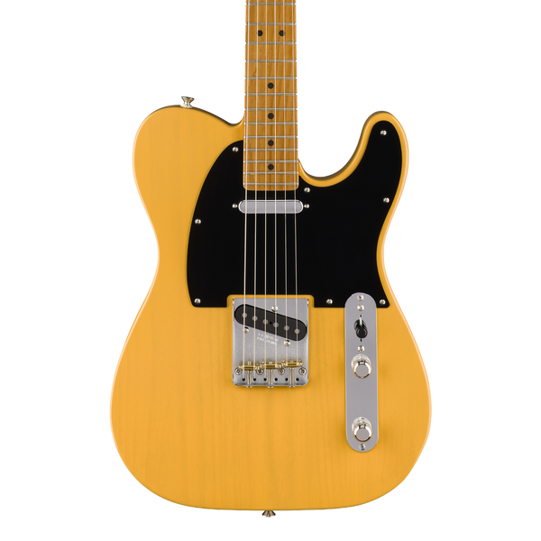 Front of Fender Limited Edition American Professional Classic Telecaster Roasted Maple Butterscotch Blonde.