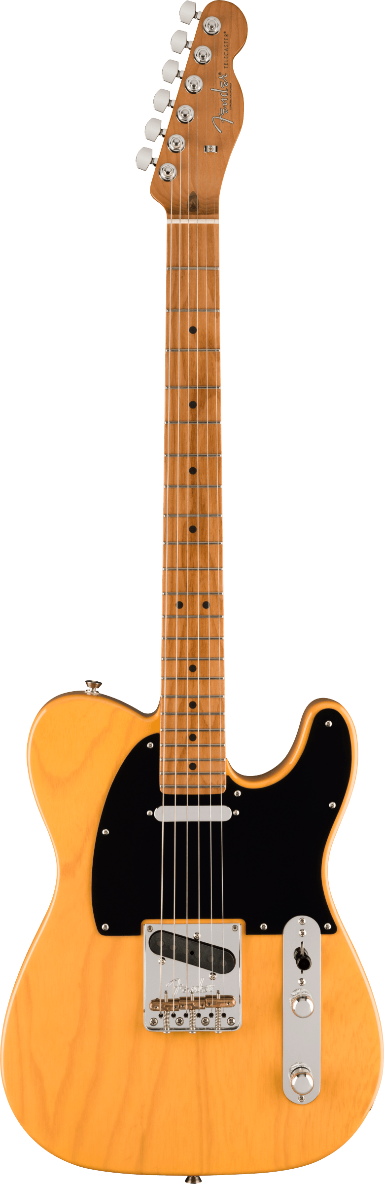 Full frontal of Fender Limited Edition American Professional II Tele Roasted MP Butterscotch Blonde Ash.