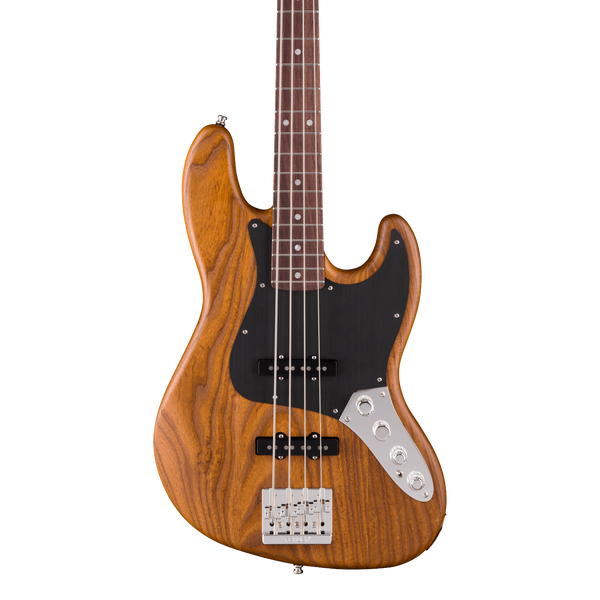 Front of Fender Limited Edition American Ultra II Jazz Bass Roasted Maple Natural.