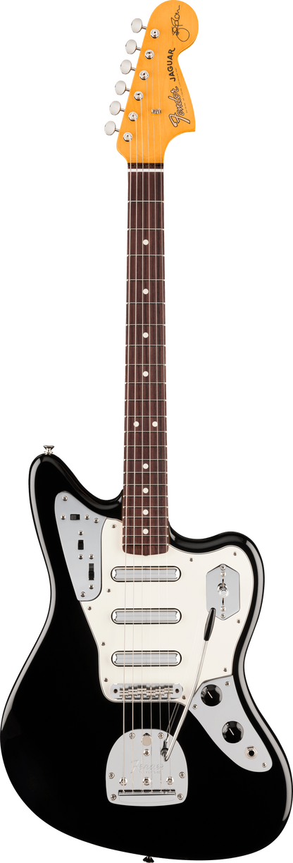 Full frontal of Fender Limited Edition Johnny Marr Signature Special Jaguar Rosewood  Black.