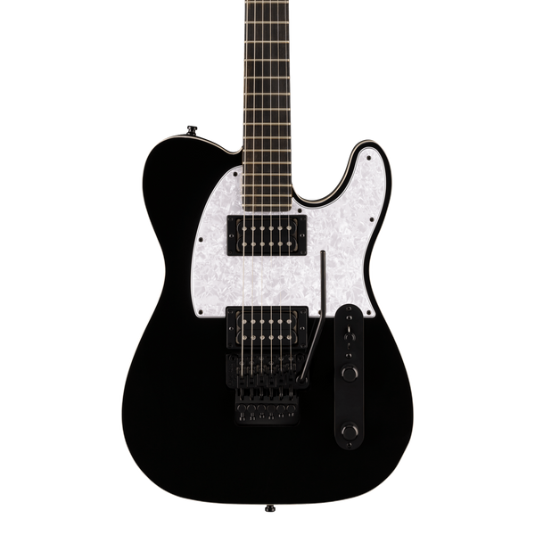 Front of Fender Limited Edition Player Fusion Telecaster HH Floyd Rose Ebony Black.