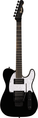 Full frontal of Fender Limited Edition Player Fusion Telecaster HH Floyd Rose Ebony Black.
