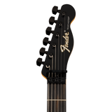 Headstock of Fender Limited Edition Player Fusion Telecaster HH Floyd Rose Ebony Black.