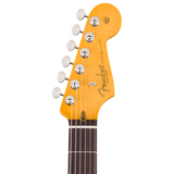 Headstock of Fender Limited Edition Pro Classic Silent Stratocaster Rosewood Daphne Blue.