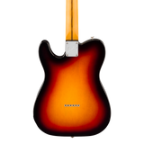 Back of body of Fender Limited Edition Pro Classic Silent Telecaster Maple 3-Color Sunburst.