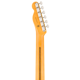 Back of headstock of Fender Limited Edition Pro Classic Silent Telecaster Rosewood Sonic Blue.