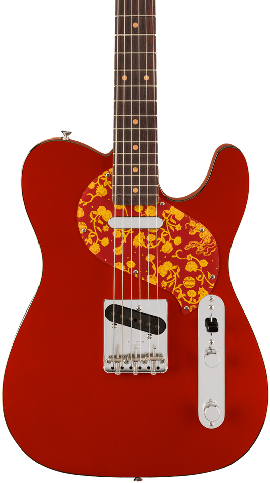 Front of Fender Limited Edition Raphael Saadiq Telecaster RW Dark Metallic Red.