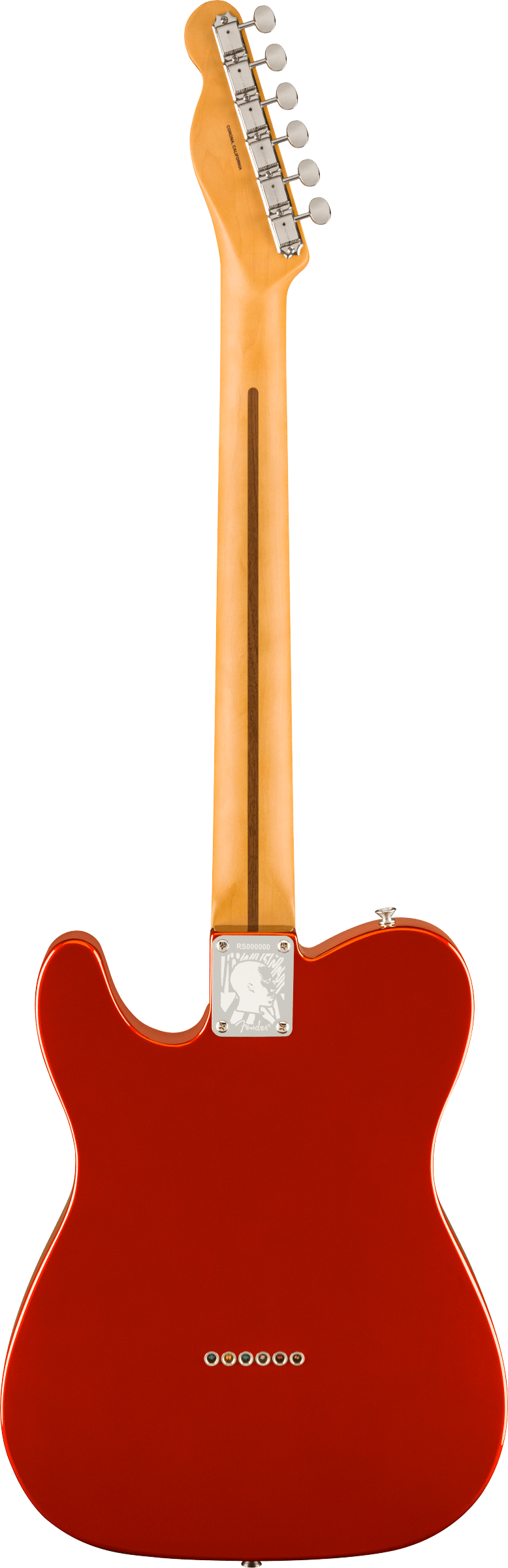 Back of Fender Limited Edition Raphael Saadiq Telecaster RW Dark Metallic Red.