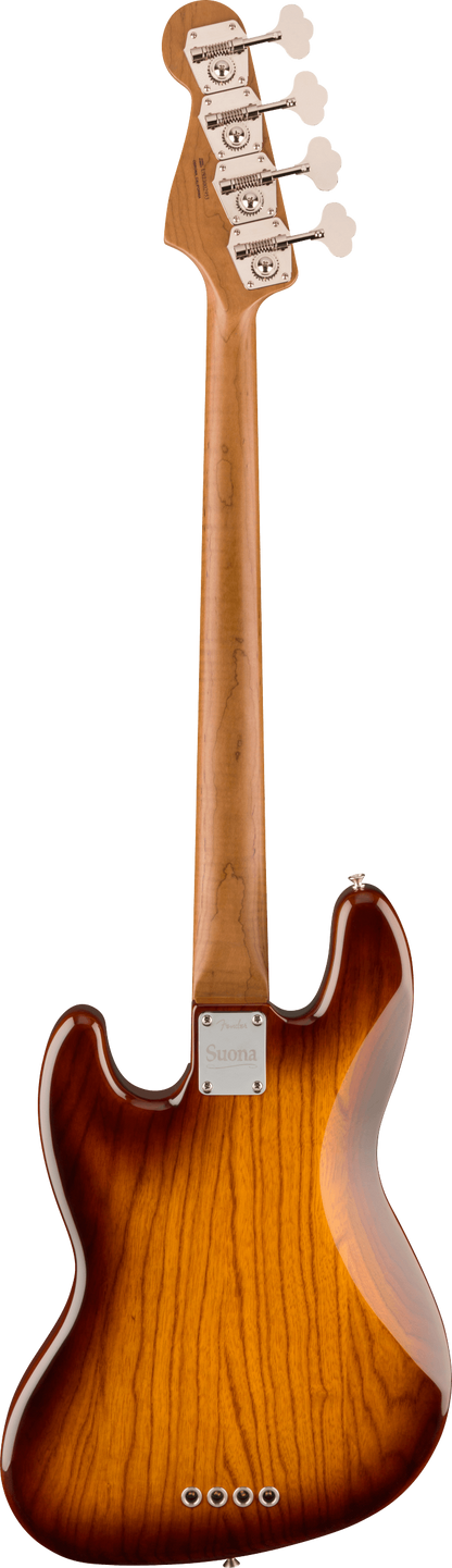 Back of Fender Limited Edition Suona Jazz Bass Thinline Ebony Fingerboard Violin Burst.