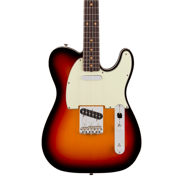 Front of Fender Limited Edition Vintera III Early '60s Telecaster Custom Rosewood 3-Color Sunburst.