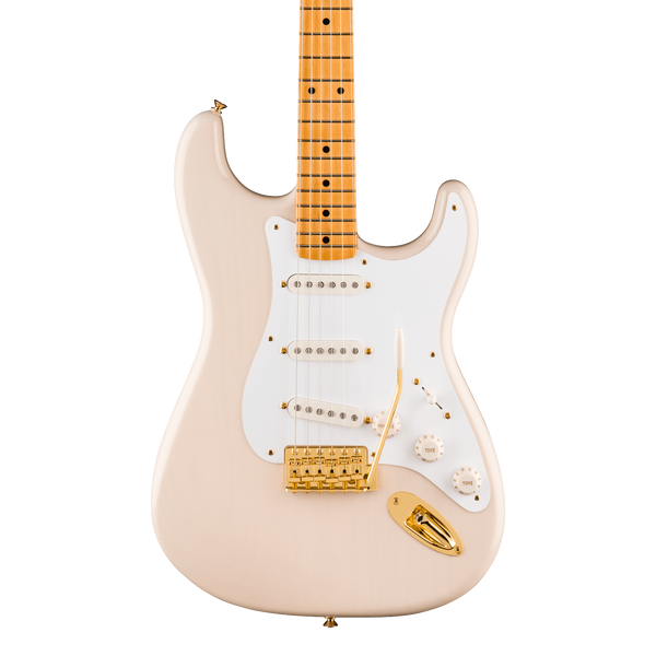 Front of Fender Limited Edition Vintera III Late '50s Stratocaster Maple White Blonde.