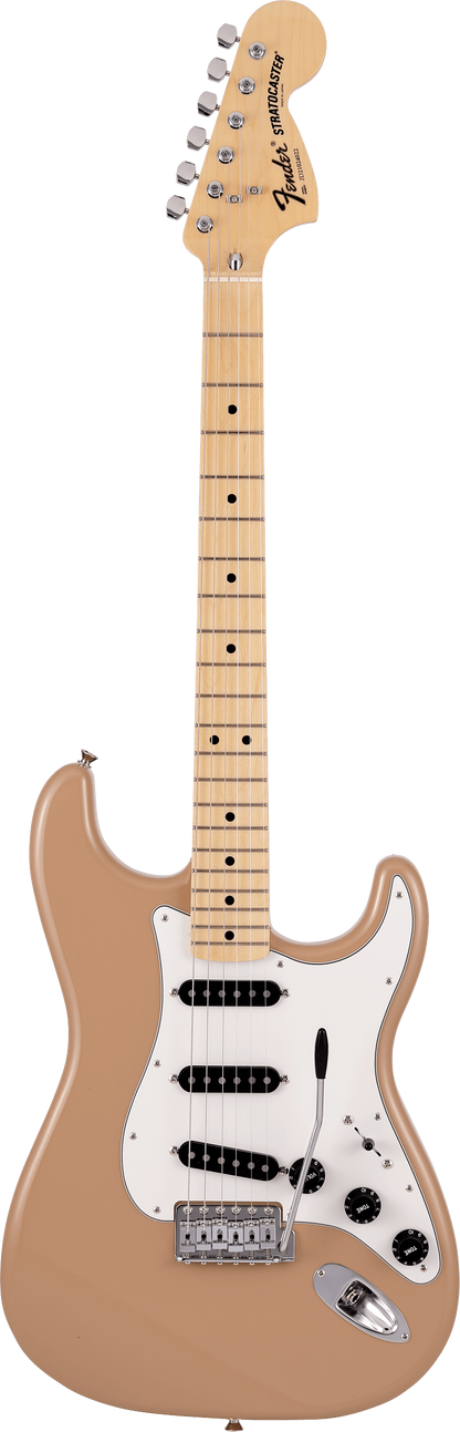 Full frontal of Fender Made in Japan Limited International Color Stratocaster MP Sahara Taupe.