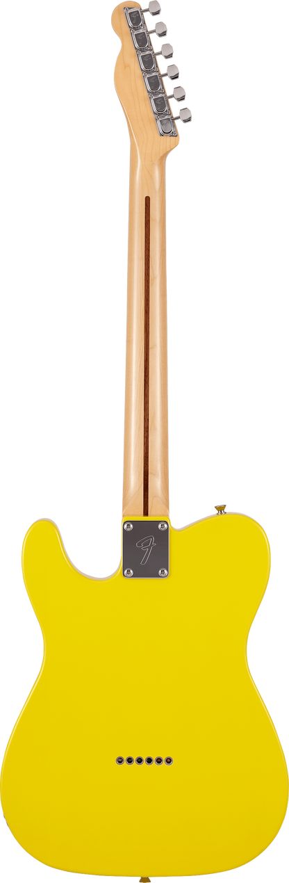 Back of Fender Made in Japan Limited International Color Telecaster MP Monaco Yellow.