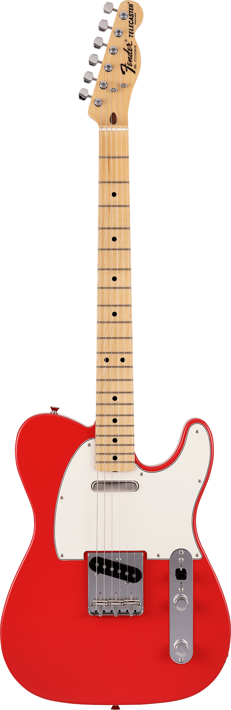 Full frontal of Fender Made in Japan Limited International Color Telecaster RW Morocco Red.