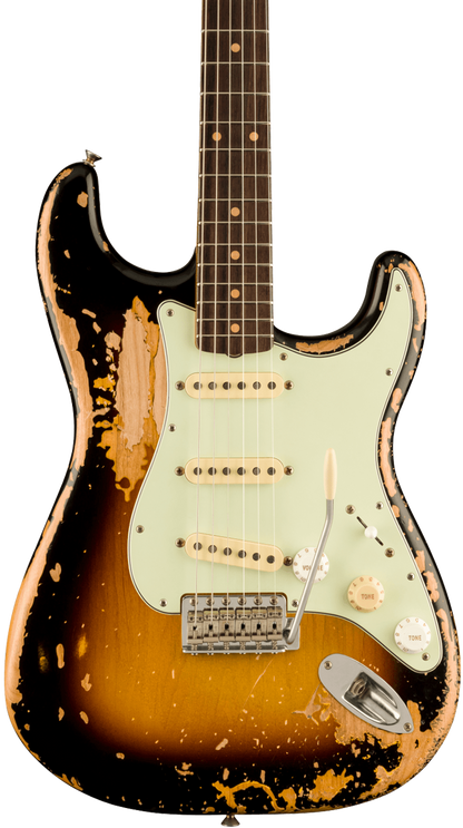 Front of Fender Mike McCready Stratocaster RW 3-Color Sunburst.