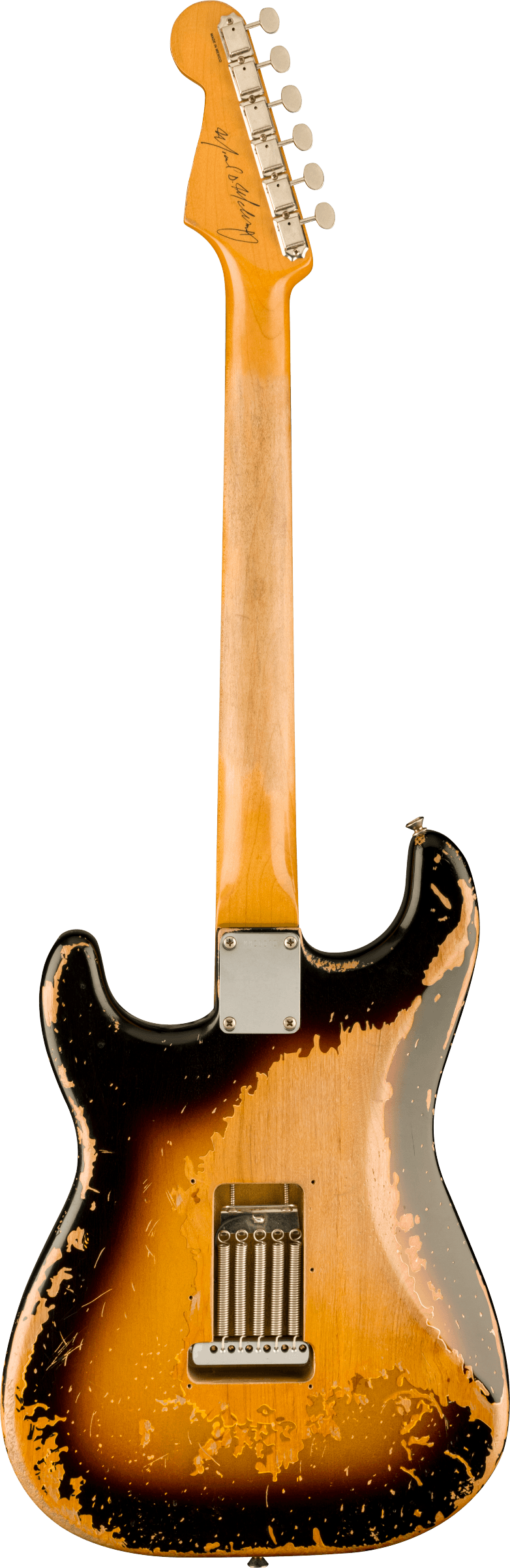 Back of Fender Mike McCready Stratocaster RW 3-Color Sunburst.