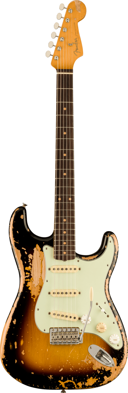 Full frontal of Fender Mike McCready Stratocaster RW 3-Color Sunburst.
