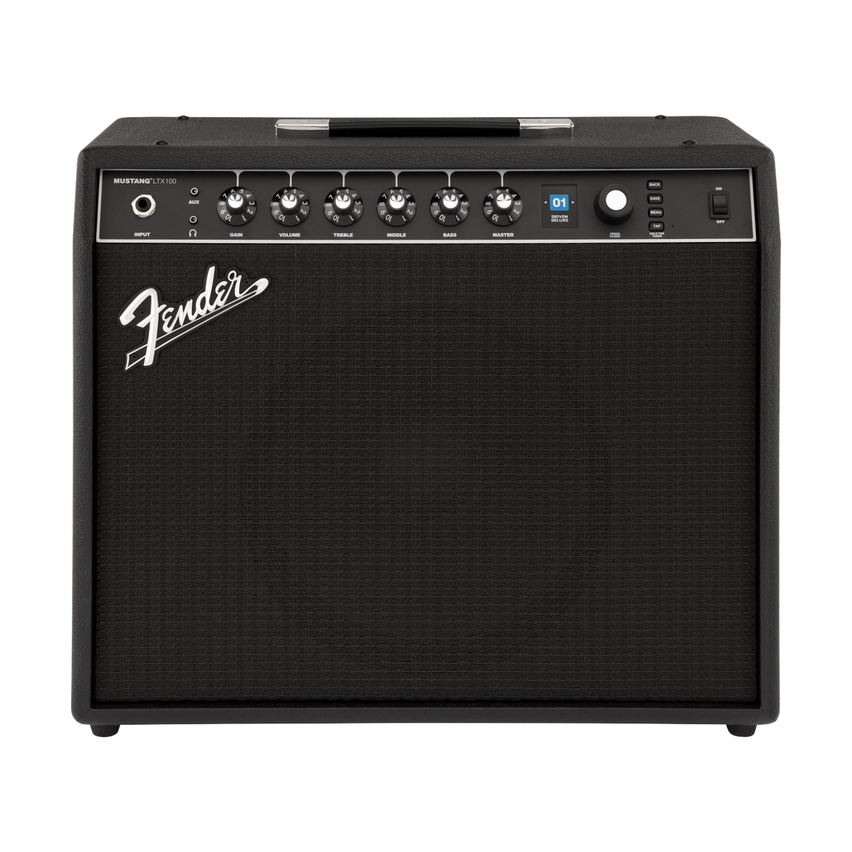 Front of Fender Mustang LTX100 1x12 Combo.