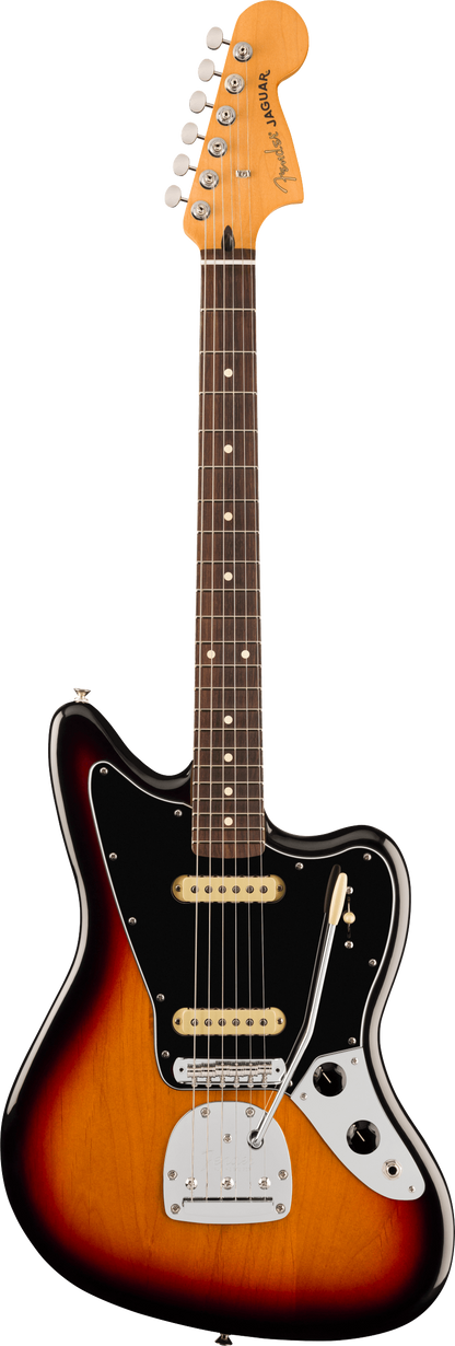 Full frontal of Fender Player II Jaguar Rosewood Fingerboard 3 Color Sunburst.