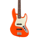 Front of Fender Player II Jazz Bass Rosewood Rallye Orange.