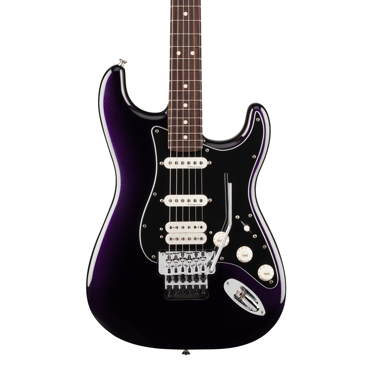 Front of Fender Player II Modified Stratocaster HSS Floyd Rose RW Dusk.