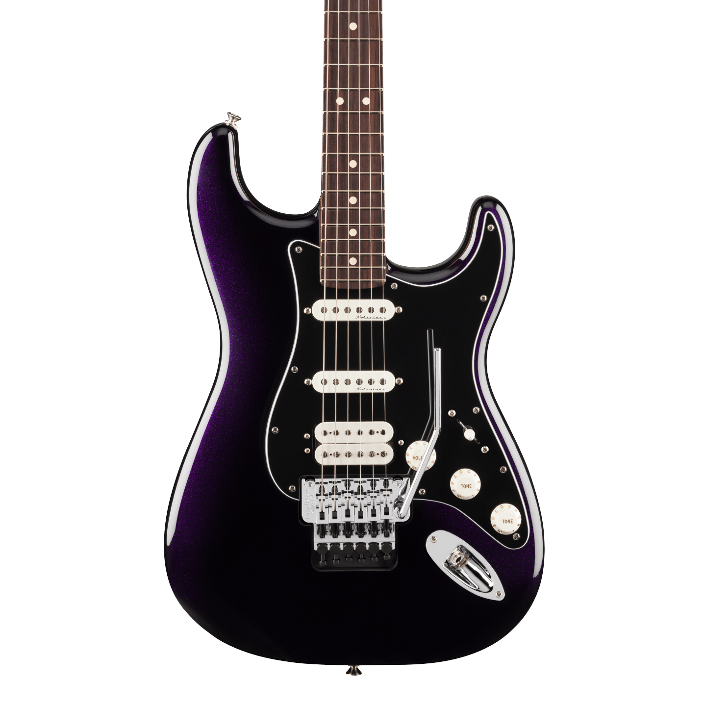 Front of Fender Player II Modified Stratocaster HSS Floyd Rose RW Dusk.