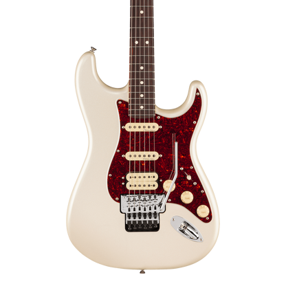 Front of Fender Player II Modified Stratocaster HSS Floyd Rose RW Olympic Pearl.