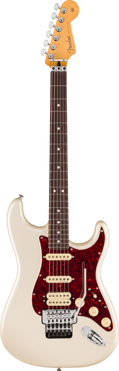 Full frontal of Fender Player II Modified Stratocaster HSS Floyd Rose RW Olympic Pearl.