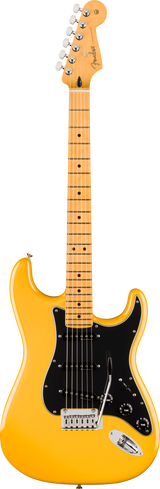 Full frontal of Fender Player II Modified Stratocaster MP Sunshine Yellow.