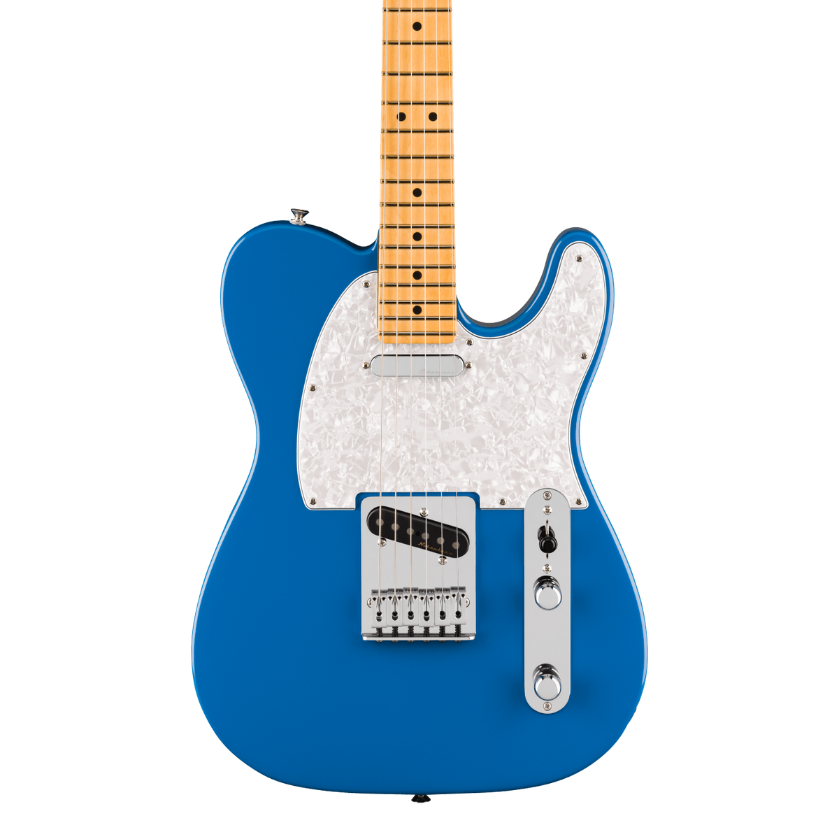 Front of Fender Player II Modified Telecaster MP Electric Blue.