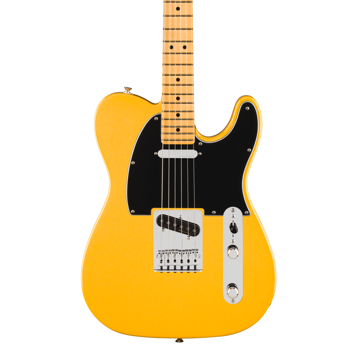 Front of Fender Player II Modified Telecaster MP Sunshine Yellow.