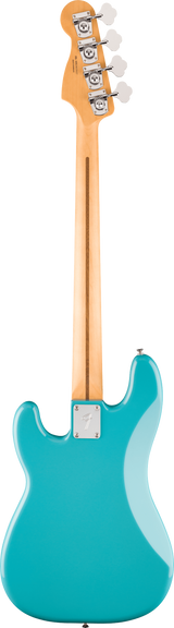 Back of Fender Player II Precision Bass Maple Fingerboard Aquatone Blue.