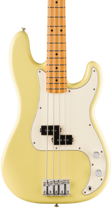 Front of Fender Player II Precision Bass Maple Fingerboard Hialeah Yellow.