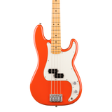 Front of Fender Player II Precision Bass Maple Rallye Orange.