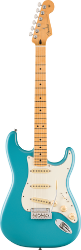 Full frontal of Fender Player II Stratocaster Maple Fingerboard Aquatone Blue.