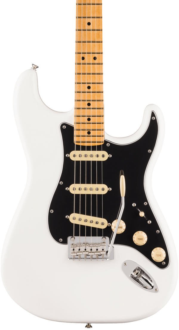 Front of Fender Player II Stratocaster Maple Fingerboard Polar White.