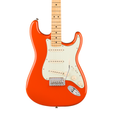 Front of Fender Player II Stratocaster Maple Rallye Orange.
