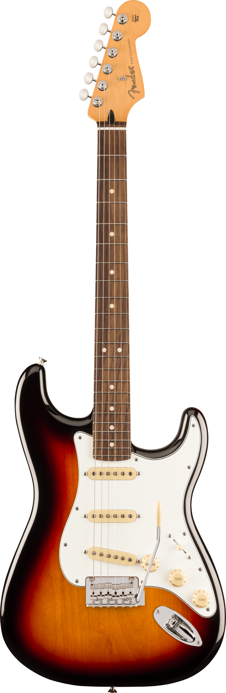 Full frontal of Fender Player II Stratocaster Rosewood Fingerboard 3-Color Sunburst.