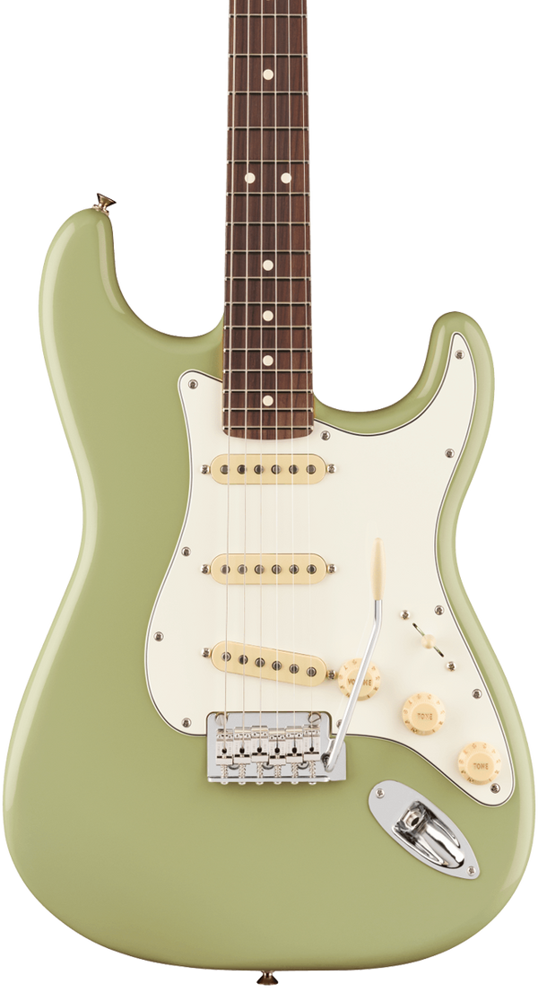 Front of Fender Player II Stratocaster Rosewood Fingerboard Birch Green.