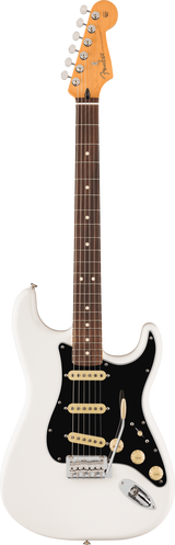 Full frontal of Fender Player II Stratocaster Rosewood Fingerboard Polar White.