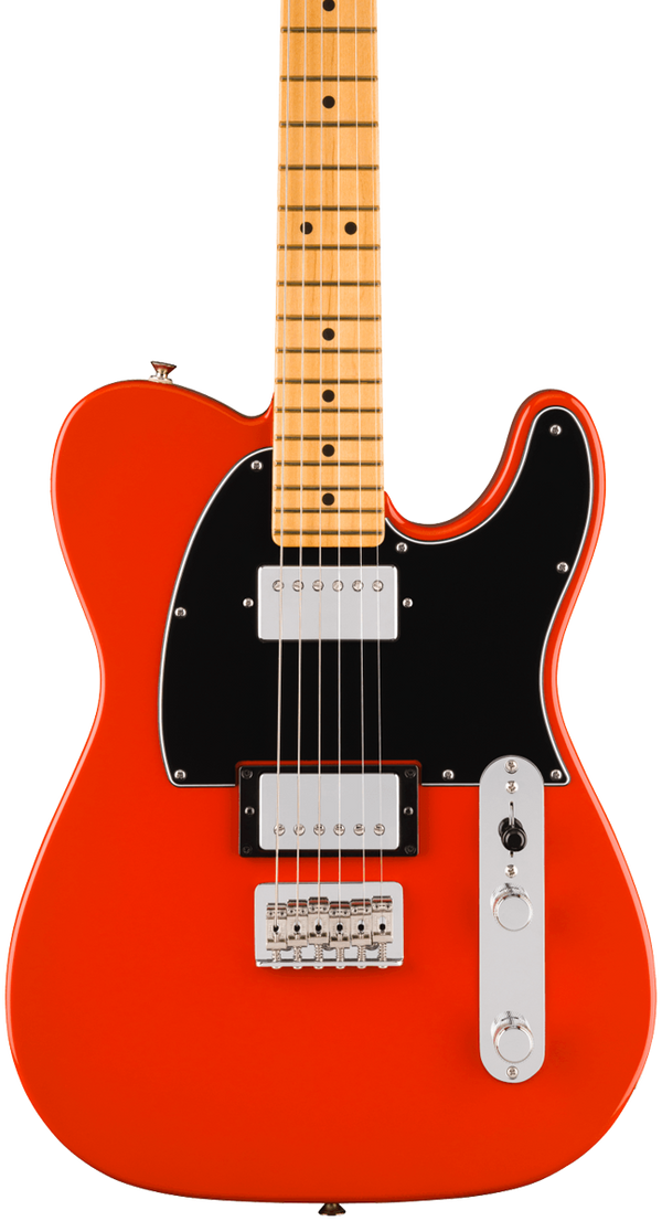 Front of Fender Player II Telecaster HH Maple Fingerboard Coral Red.