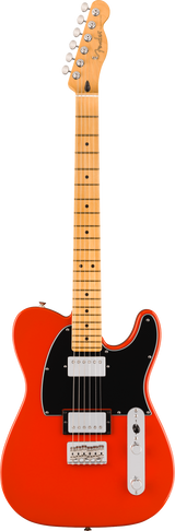 Full frontal of Fender Player II Telecaster HH Maple Fingerboard Coral Red.